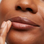 close-up of woman of color with full lips